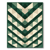 Geometric Modern Emerald Green Geometric Triangle Area Rug