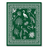 Emerald Green Heron Palm Tribal Rug