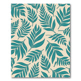Coastal Beach Teal Palm Leaf Coastal Area Rug