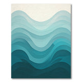Blue and Teal Teal Ocean Waves Area Rug