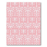 Elegant White-on-Pink Floral Damask Area Rug