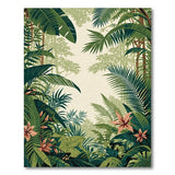 Lush Jungle Foliage Green Area Rug