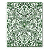 Intricate Green Floral Mandala Area Rug