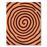 Hypnotic Orange Spiral Area Rug with Black Swirls