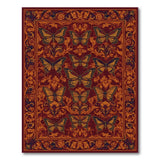 Red Butterfly Floral Vintage Area Rug