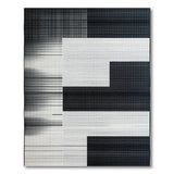 Black White Geometric Halftone Area Rug