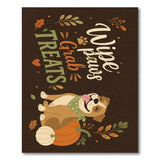 Wipe Your Paws Bulldog Autumn Area Rug