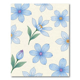 Delicate Blue Watercolor Floral Area Rug