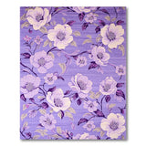 Purple White Magnolia Floral Area Rug