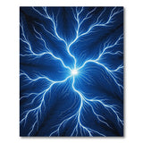 Electric Blue Lightning Abstract Area Rug