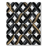 Black Tan Interlocking X Geometric Area Rug