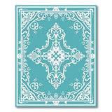 Teal Ornate Filigree Area Rug