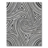 Swirling Geometric Black White Area Rug