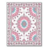 Pink Pink Teal Mandala Persian Area Rug