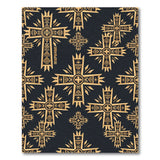 Tribal Gold Cross Pattern Area Rug