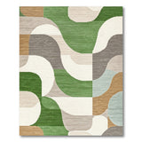 Modern Geometric Multi-Color Wave Area Rug