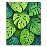Lush Monstera Leaves Green Area Rug