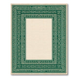 Geometric Modern Green Geometric Border Area Rug