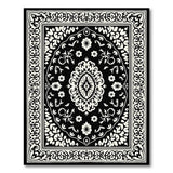 Black and White Elegant Black White Persian Medallion Area Rug