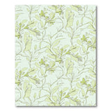 Delicate Mint Green Leaf Pattern Area Rug