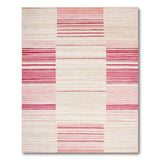 Pink Pink Striped Geometric Area Rug