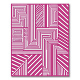 Pink Vibrant Pink Geometric Maze Area Rug