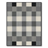 Black White Plaid Patchwork Area Rug