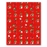 Vibrant Cherry Red Fruit Pattern Area Rug