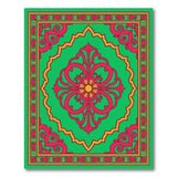 Vibrant Green Pink Medallion Persian Rug