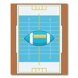 Teal Football Field Area Rug