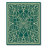 Ornate Emerald Green Floral Area Rug