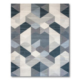 Blue and Teal Modern Blue Geometric Area Rug