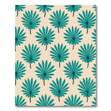 Blue and Teal Coastal Beach Teal Palm Frond Coastal Area Rug