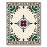 Ornate Purple Green Medallion Persian Area Rug
