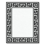 Black White Greek Key Border Area Rug