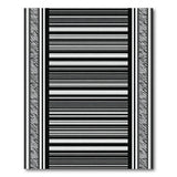 Black and White Distressed Black White Striped Area Rug