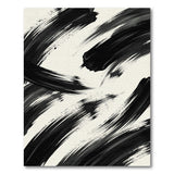 ODIKA Modern Abstract Brushstroke Black & White Washable Area Rug - Low Pile & Non-Slip