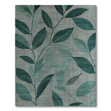 Green Emerald Green Leaf Abstract Area Rug