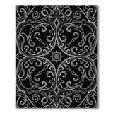 Elegant Floral Vintage Black White Area Rug