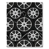 Black and White Black White Film Reel Geometric Area Rug