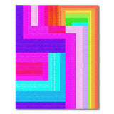 Vibrant Rainbow Nested Geometric Area Rug