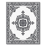 Ornate Black White Persian Medallion No. 10 Rug