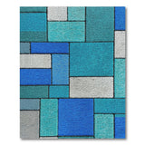 Blue and Teal Blue Teal Geometric Patchwork Area Rug
