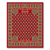 Vibrant Red Persian Area Rug with Teal Motifs