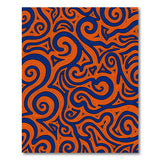 Vibrant Orange Navy Swirl Geometric Area Rug