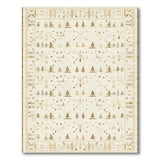 Beige Winter Pine Tree Tribal Rug