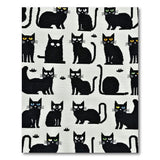 Playful Black Cat Knit Area Rug