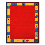 Red Alphabet Numbers Kids Play Rug