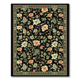 Black Persian Floral Area Rug
