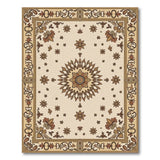 Ivory Floral Medallion Persian Rug